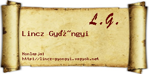 Lincz Gyöngyi névjegykártya