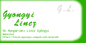 gyongyi lincz business card